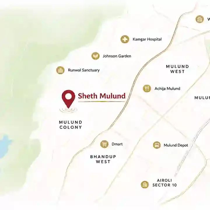 Sheth Mulund location map, Mulund West